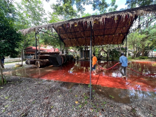 11-10-67 งานป้องกันฯฉีดและล้างพื้นห้องน้ำ ที่วัดตาลเจ็ดยอด